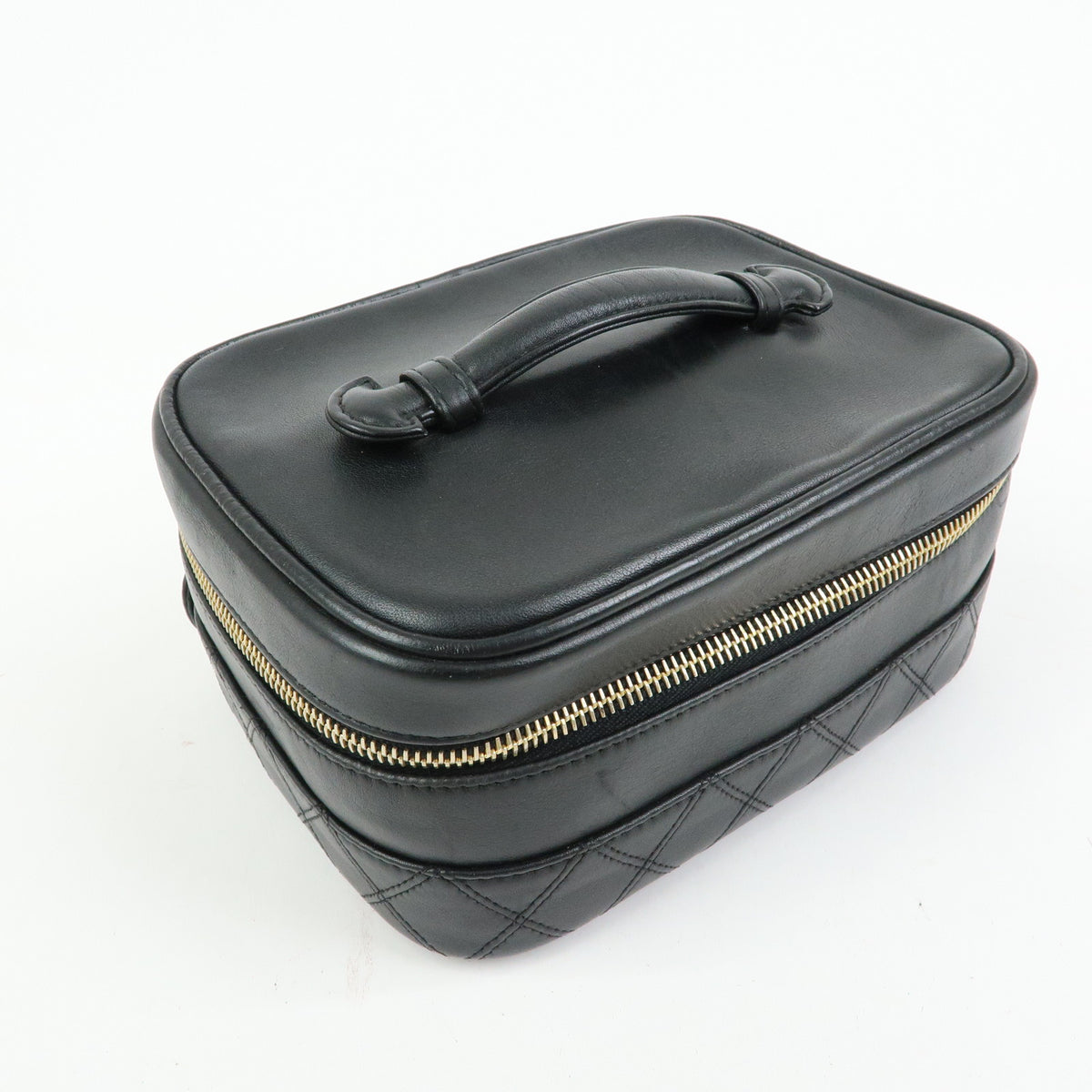 CHANEL Bicolore COCO Mark Calf Leather Vanity Bag Black A01618