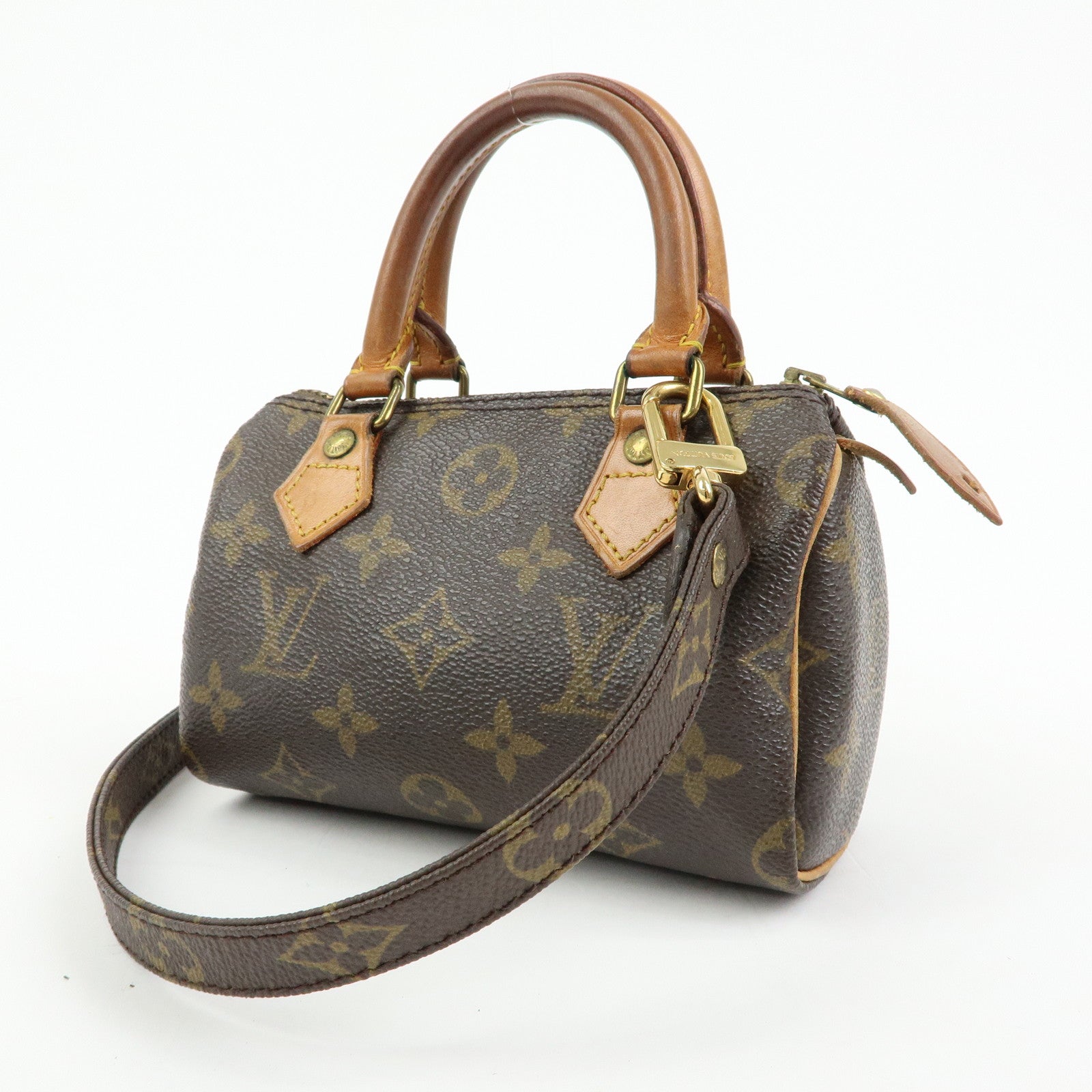 Louis Vuitton Monogram Canvas Mini Speedy Hand Bag & Strap M41534