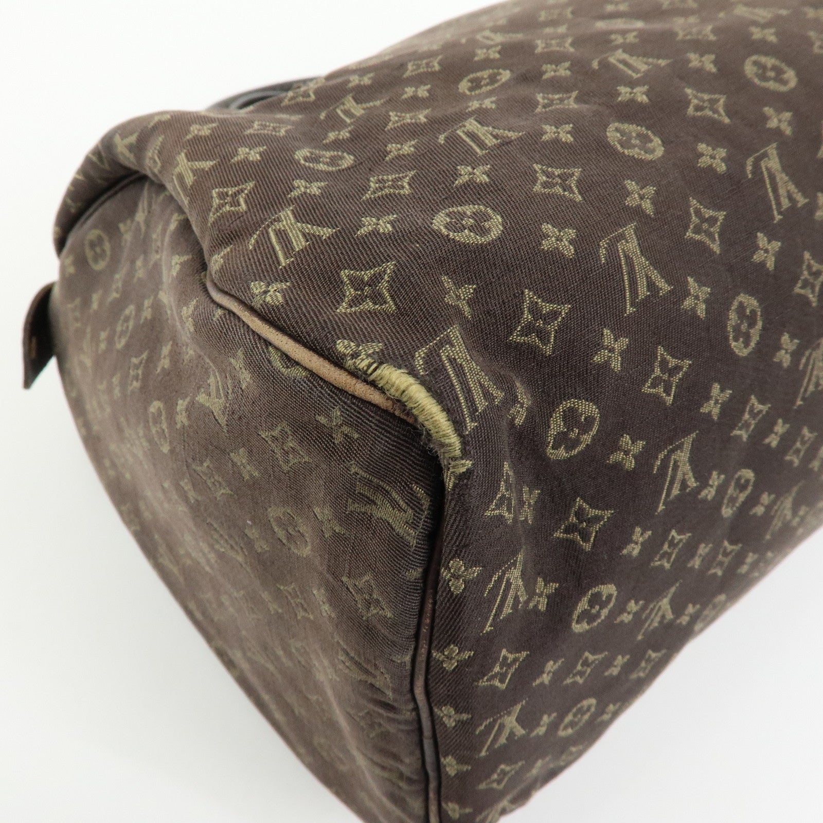 Louis Vuitton Monogram Mini Lin Speedy 30 Boston Bag Ebene M95224