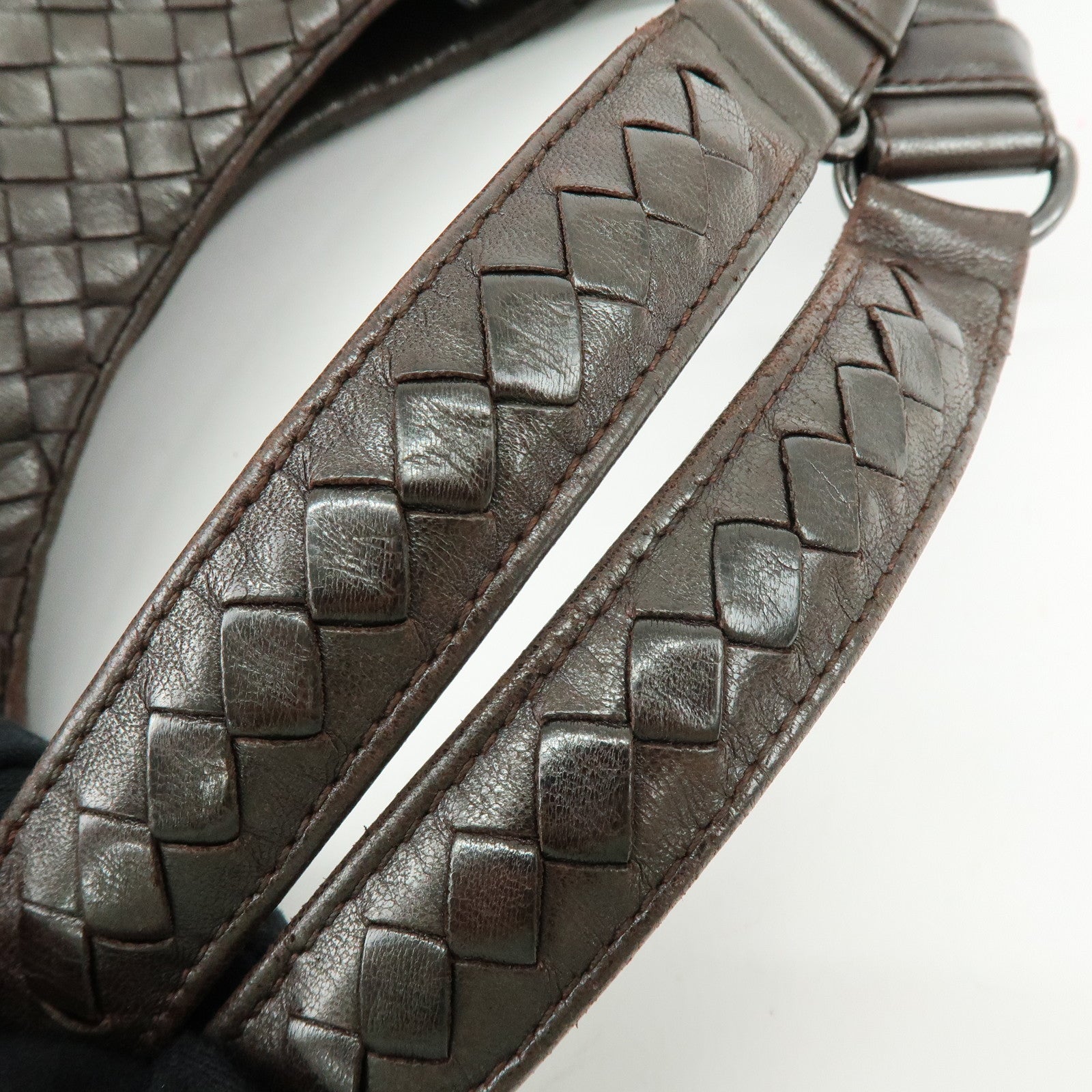 BOTTEGA VENETA Intrecciato Campana Leather Shoulder Bag 124864