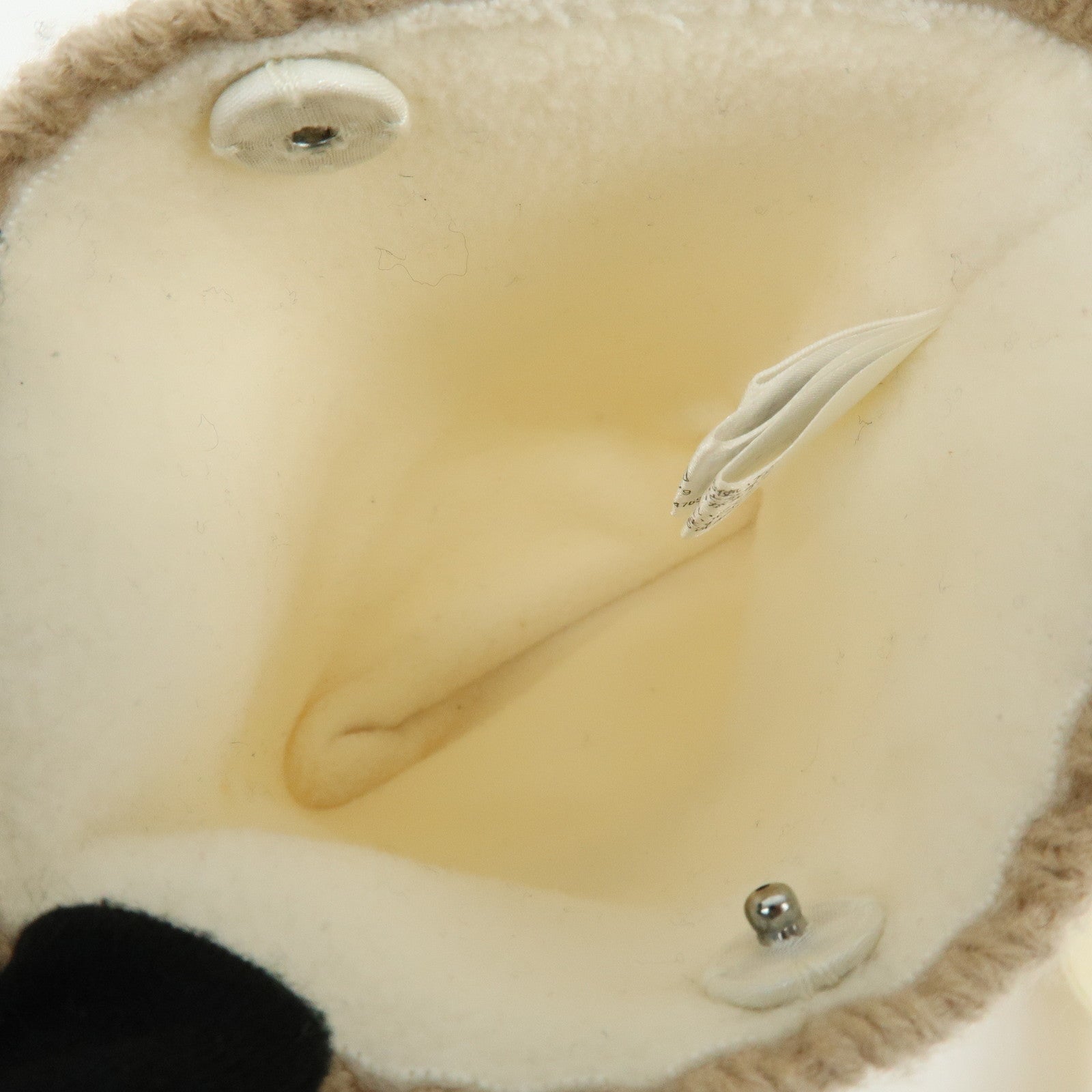 CELINE Logo Wool Acrylic Scarf with Scarf Case White Mocha