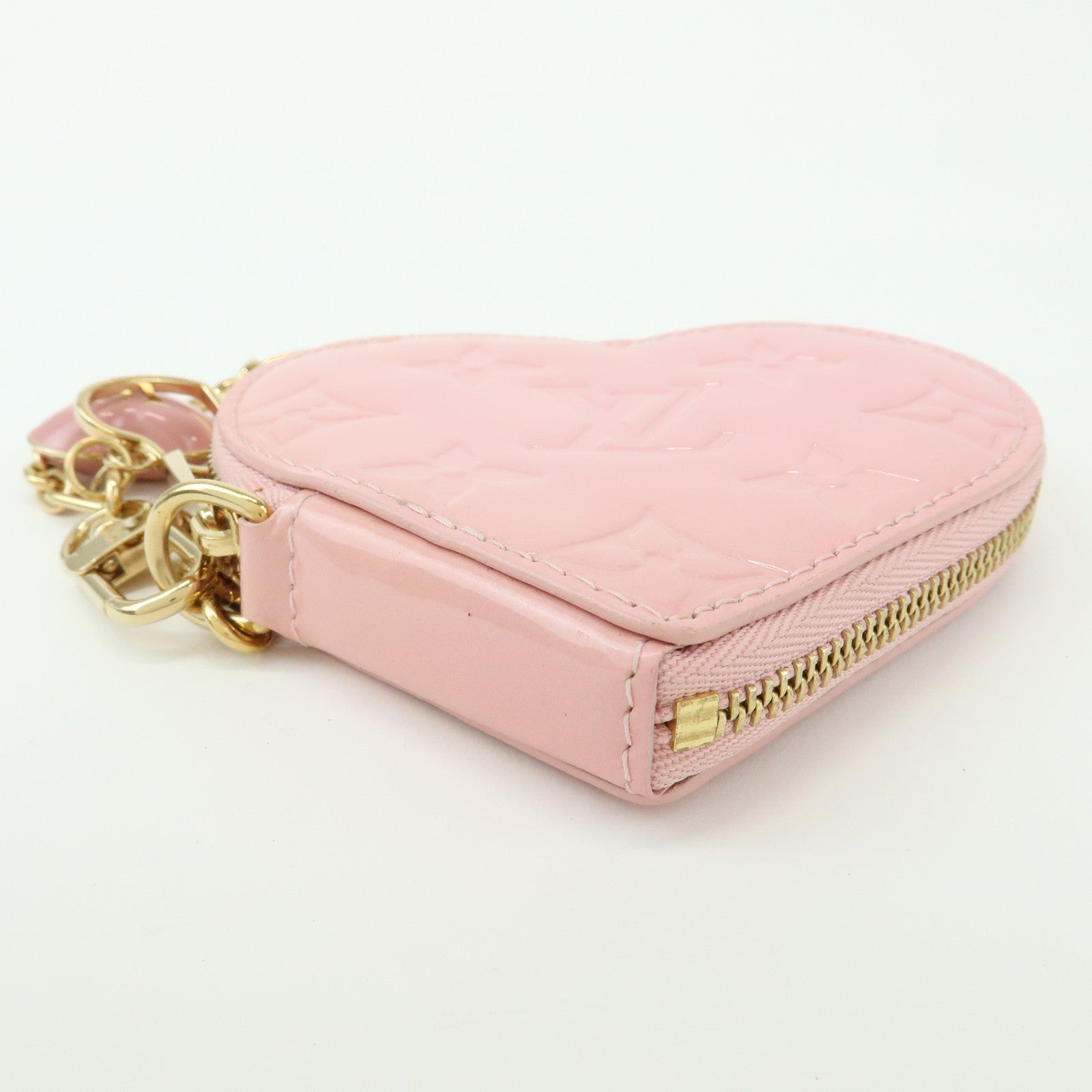 Louis Vuitton Monogram Vernis Porte Monnaie Coeur Coin Case Pink M91431