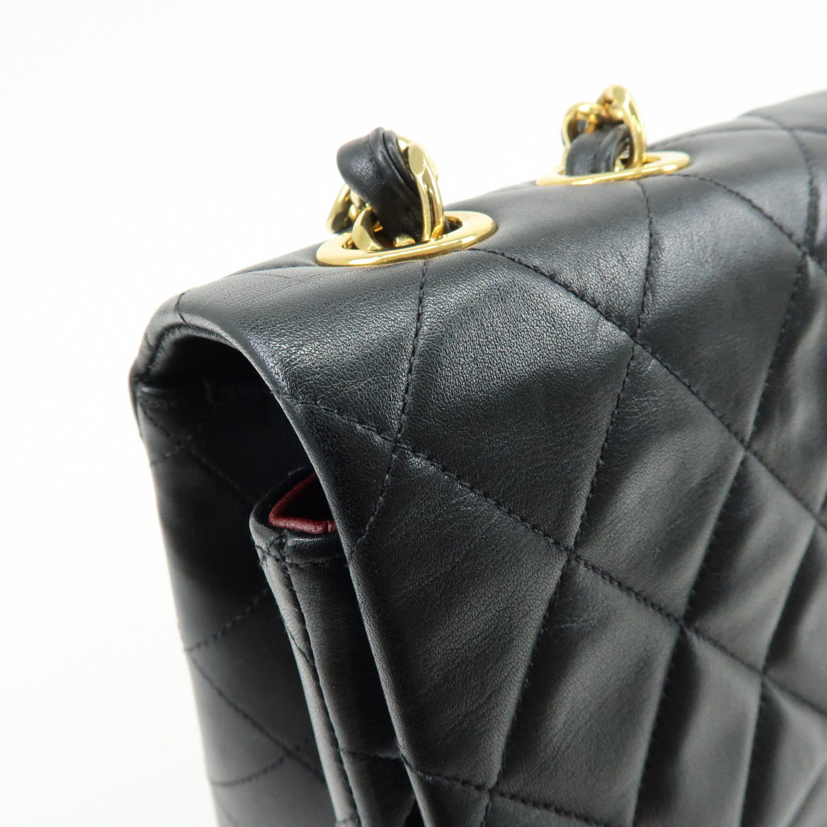 CHANEL Jumbo Matelasse 34 Lamb Skin Chain Shoulder Bag Black A01094