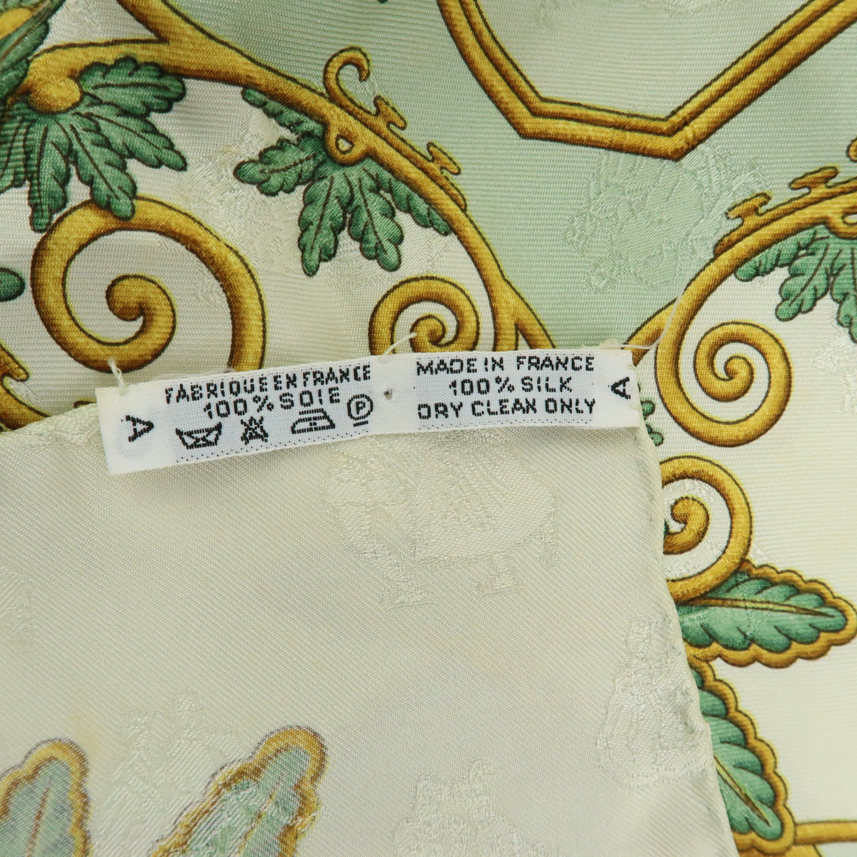 HERMES Carre 90 Lot of 3 Silk 100% Scarf Gray Ivory Light Green