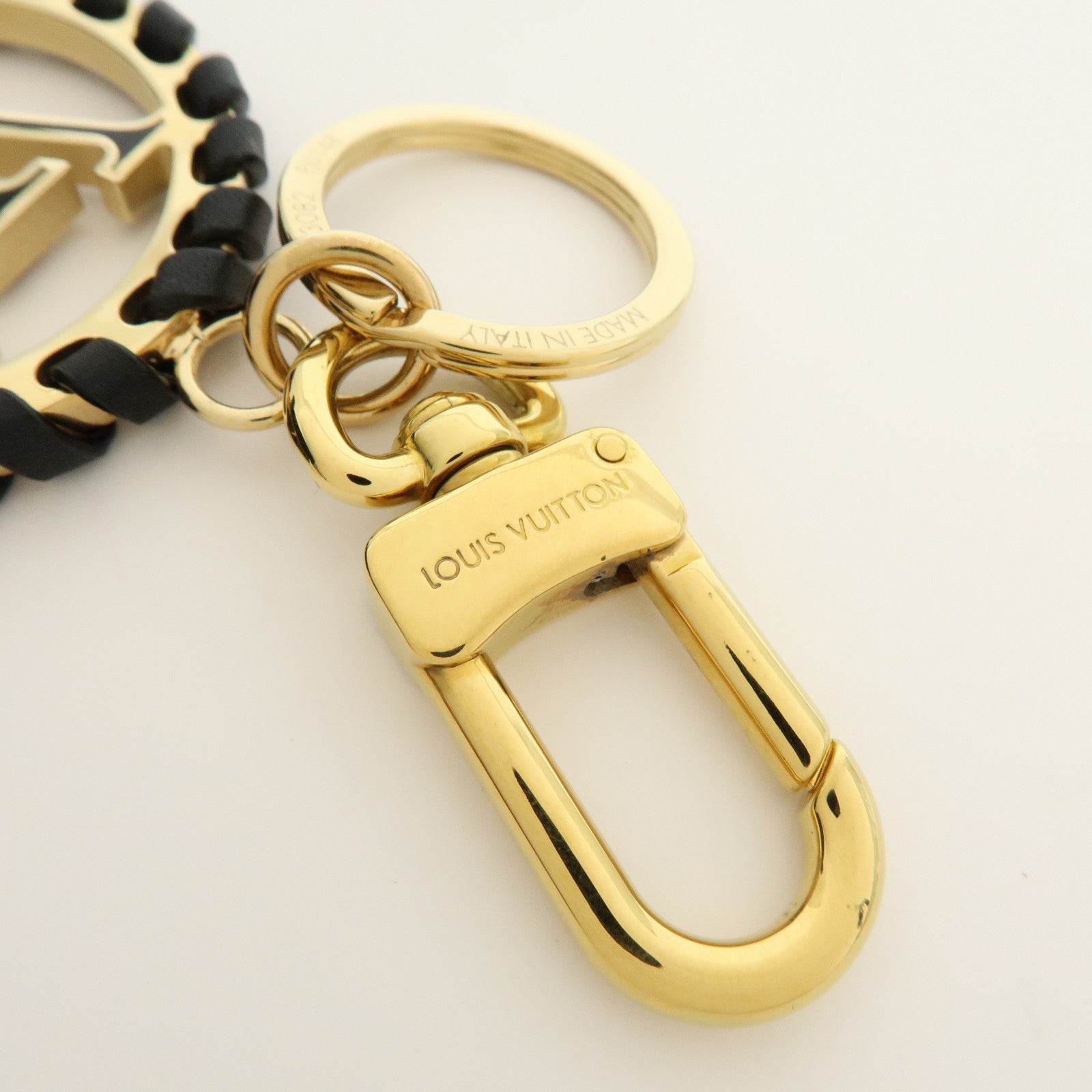 Louis Vuitton Porte Cles Very LV Circle Bag Charm Key Ring Black M63082