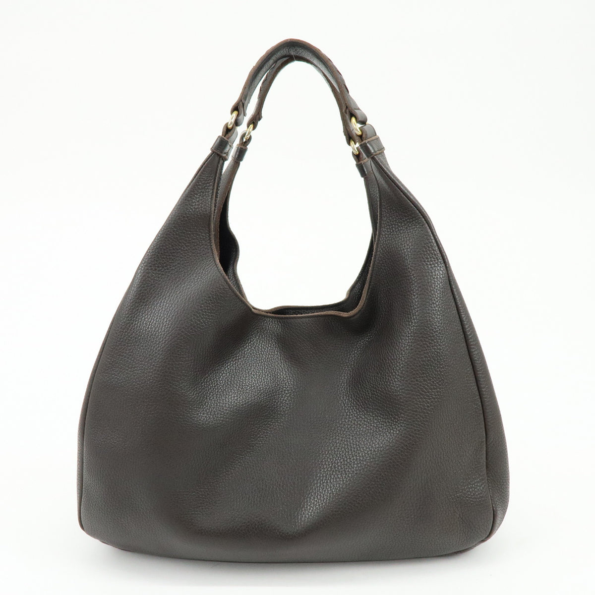 BOTTEGA VENETA Intrecciato Campana Large Leather Shoulder Bag Brown