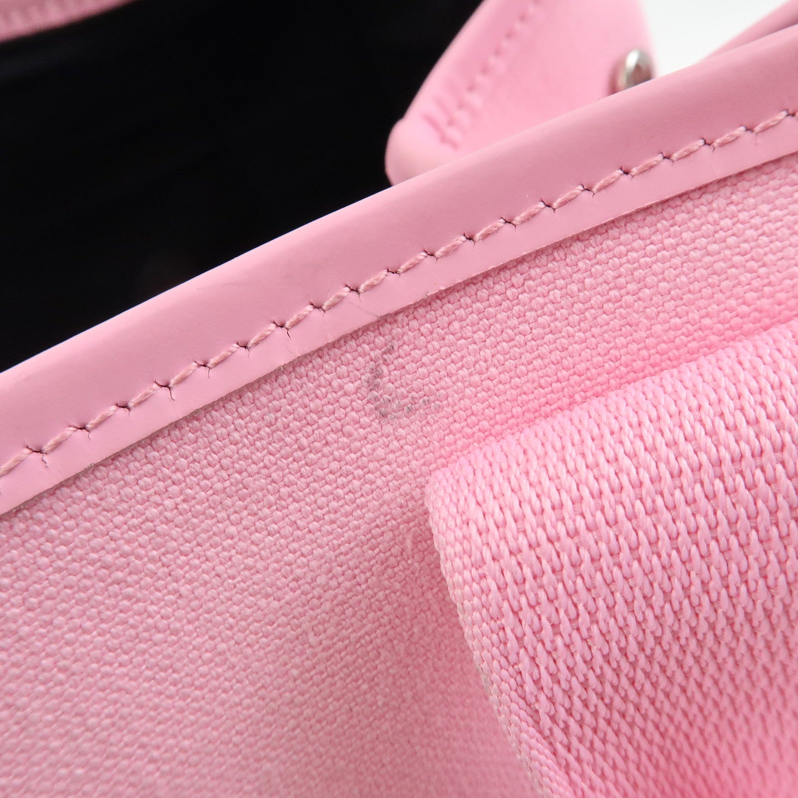 BALENCIAGA Navy Cabas Canvas Leather Small Tote Hand Bag Pink 339933