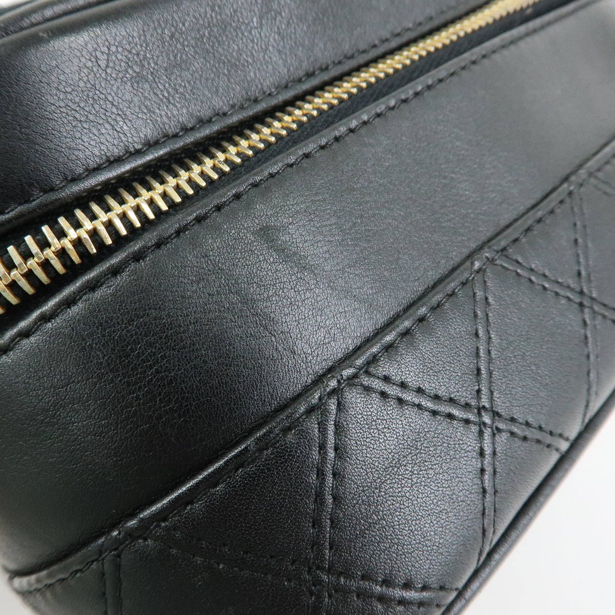 CHANEL Bicolore COCO Mark Calf Leather Vanity Bag Black A01618