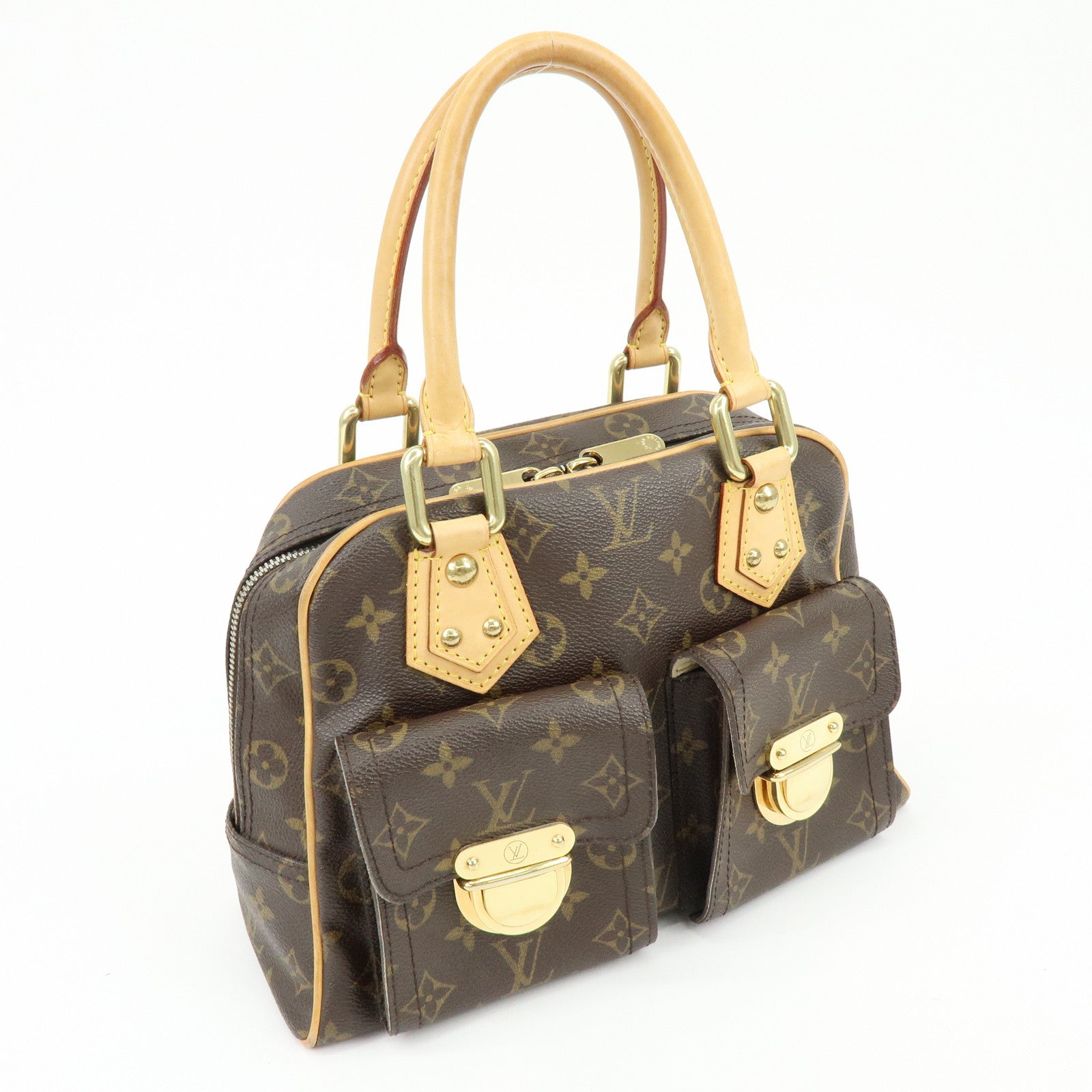 Louis Vuitton Monogram Manhattan PM Hand Bag Brown M40026