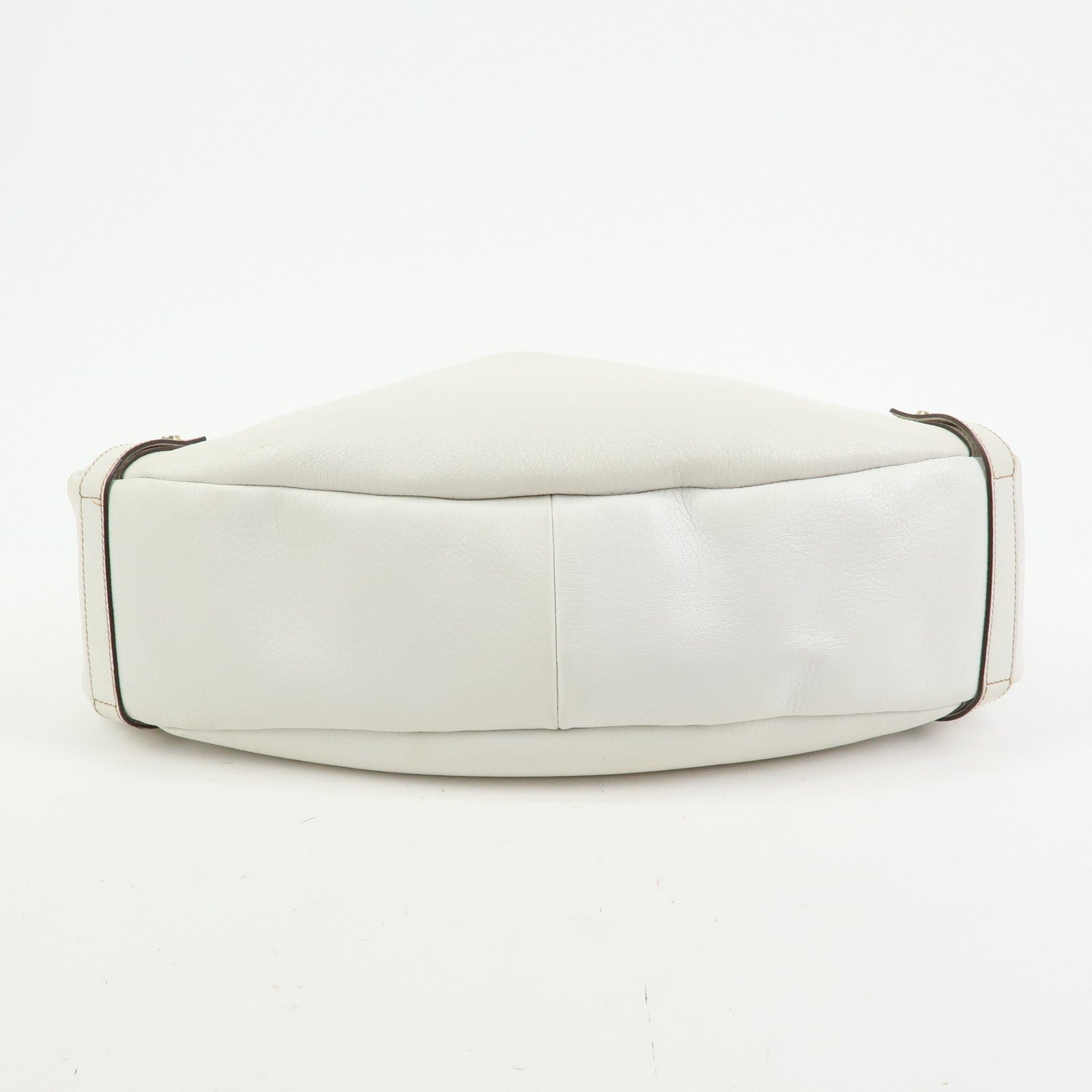Gucci Abbey Leather Tote Bag Shoulder Bag Hand Bag White 130736