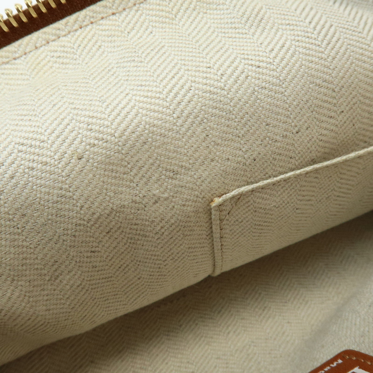 LOEWE Anagram Shearling Leather Clutch Bag Pouch Beige Brown