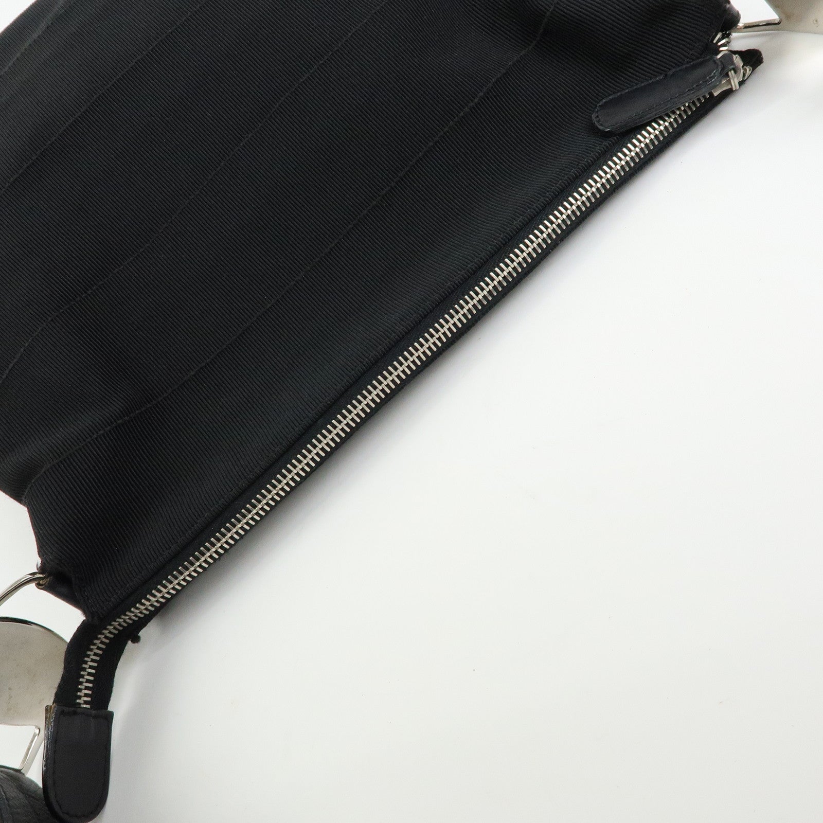 Ferragamo Vara Canvas Leather Shoulder Bag Hand Bag Black