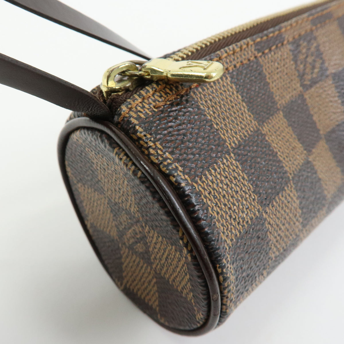 Louis Vuitton Damier Canvas Leather Mini Pouch for Papillon Bag Brown