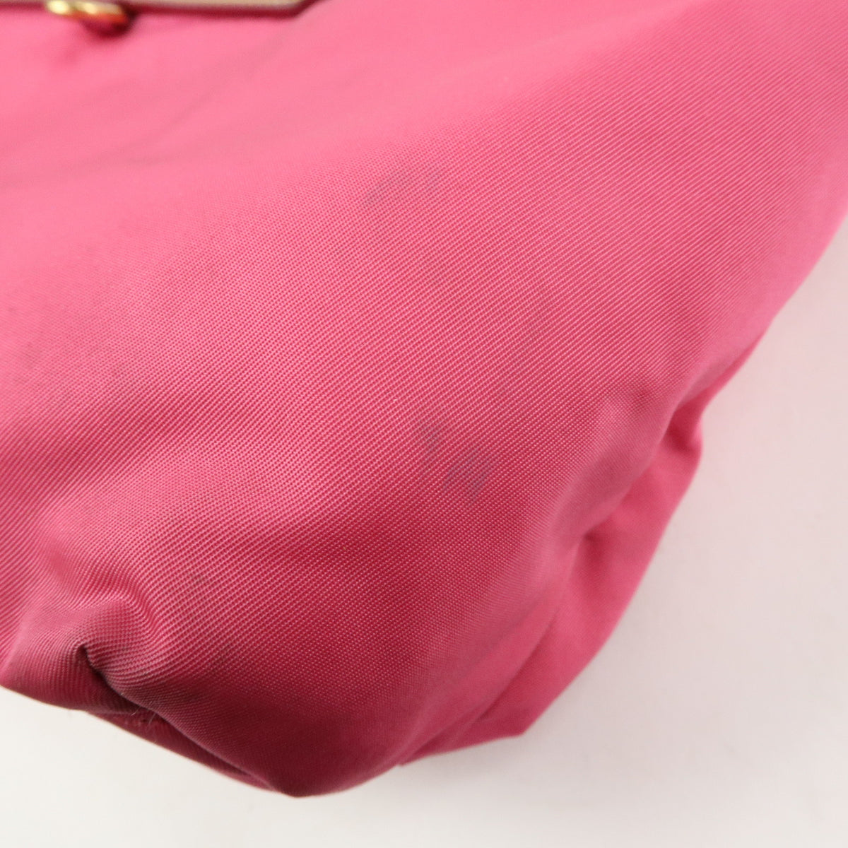 PRADA Logo Nylon Saffiano Leather Tote Bag Shoulder Bag Pink