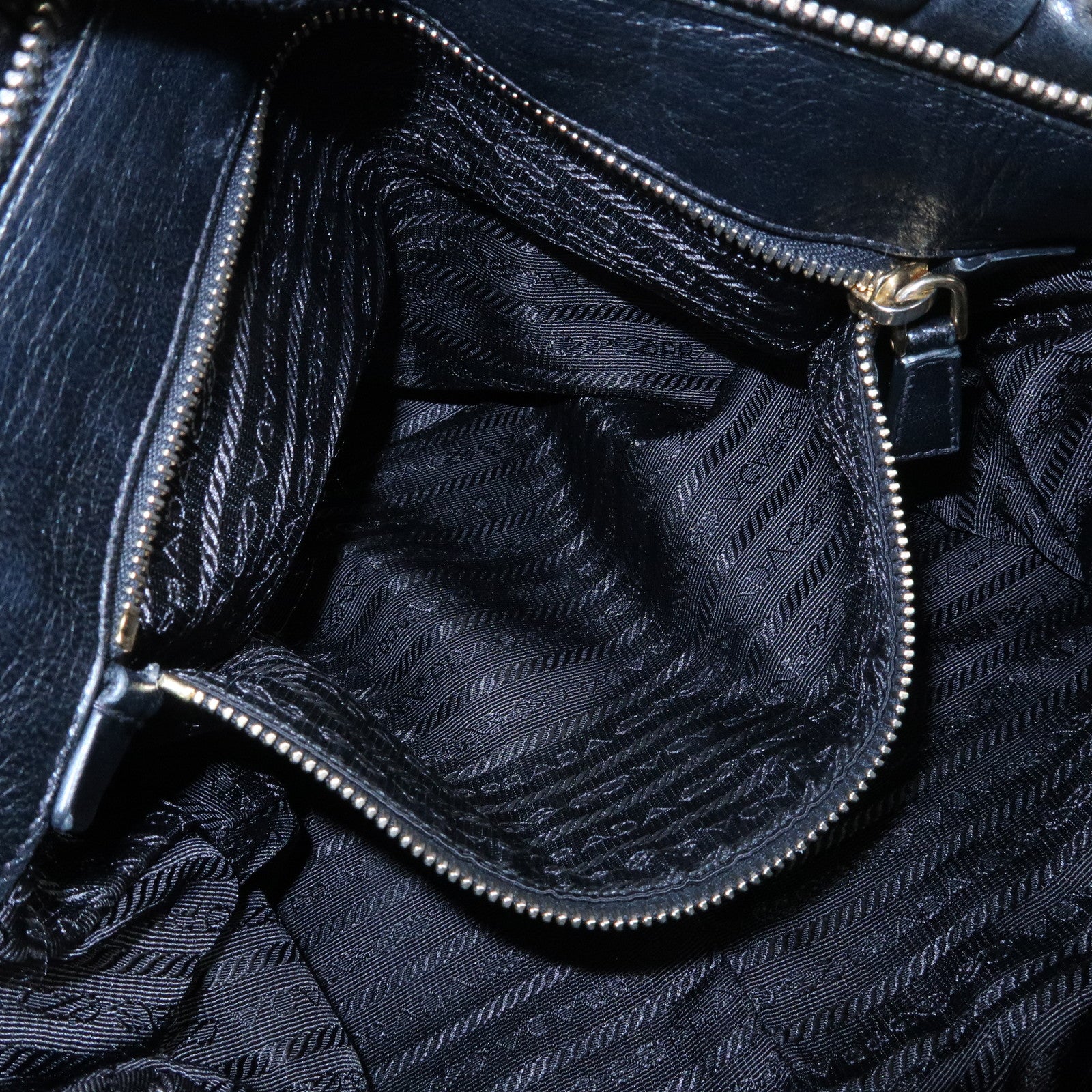 PRADA Logo Nappa Leather 2Way Bag Hand Bag Shoulder Bag Black