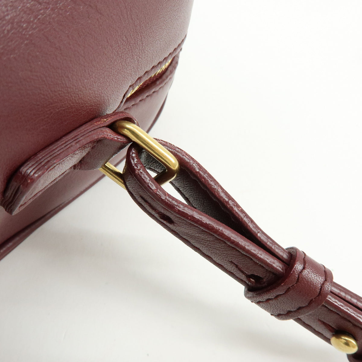 SAINT LAURENT PARIS Baby Duffle Leather 2WAY Bag Shoulder Bag Wine Red