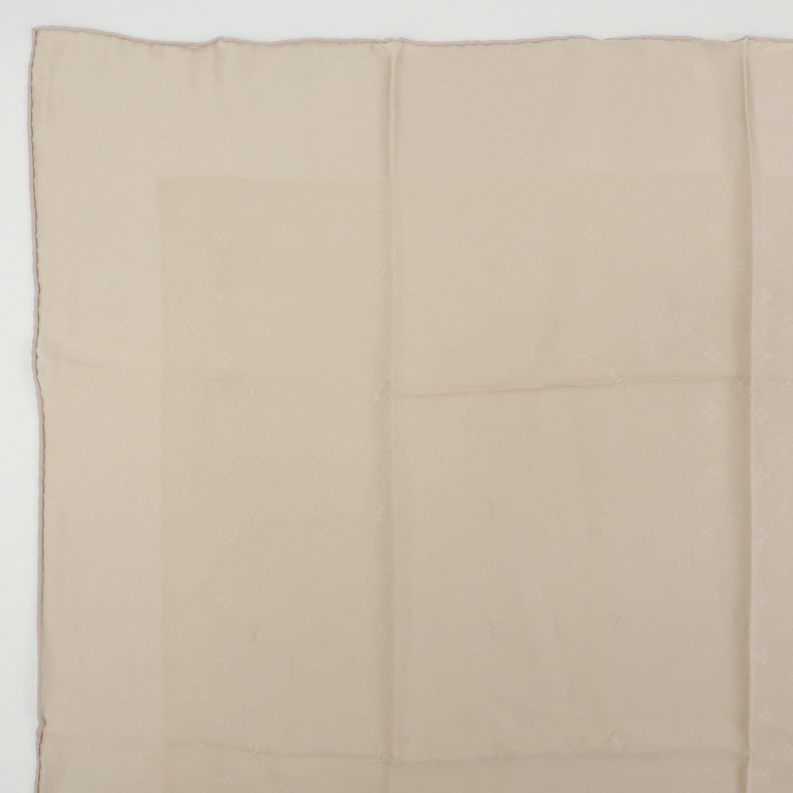 Louis Vuitton Monogram Silk 100% Scarf Shawl Beige