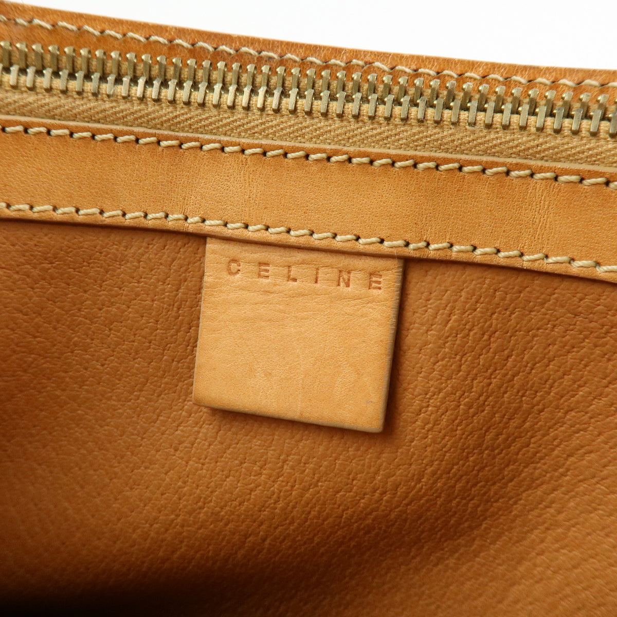 CELINE Macadam PVC Leather Shoulder Bag Tote Bag Beige Brown