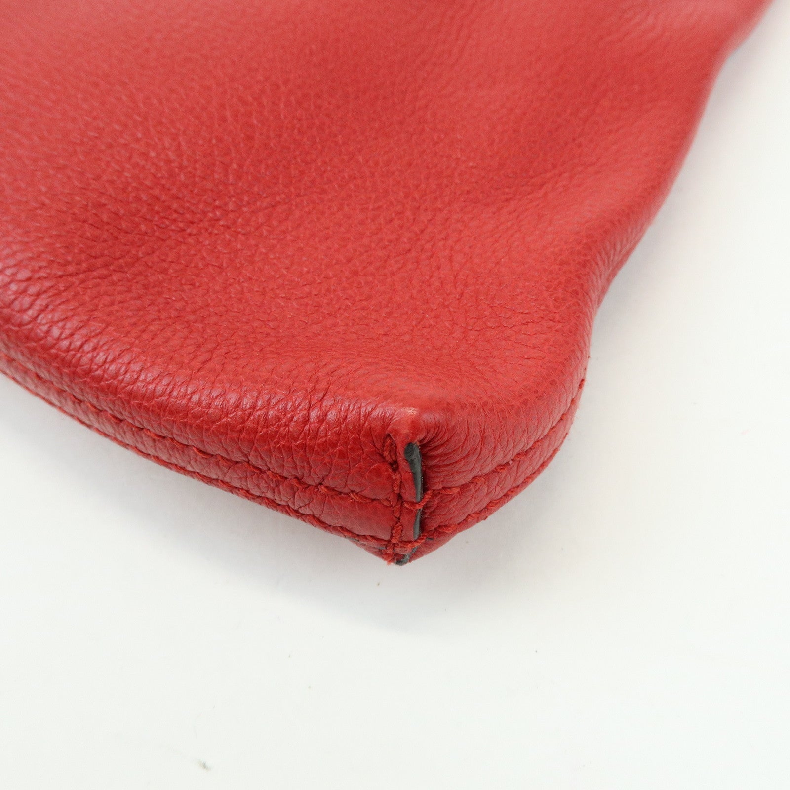 GUCCI Vintage Logo Portfolio Leather Clutch Bag Pouch Red