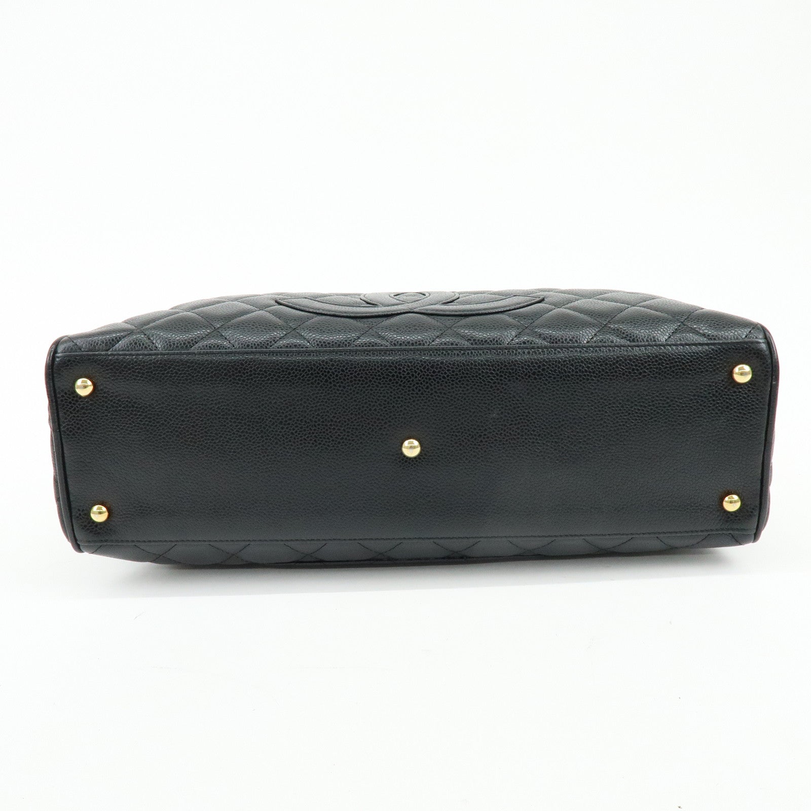 CHANEL Matelasse COCO Mark Caviarskin Boston Bag Hand Bag Black A20997