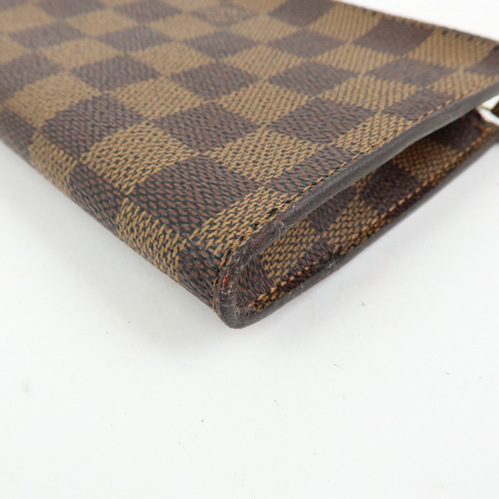 Louis Vuitton Damier Ebene Canvas Leather Pouch for Marais Bag Brown