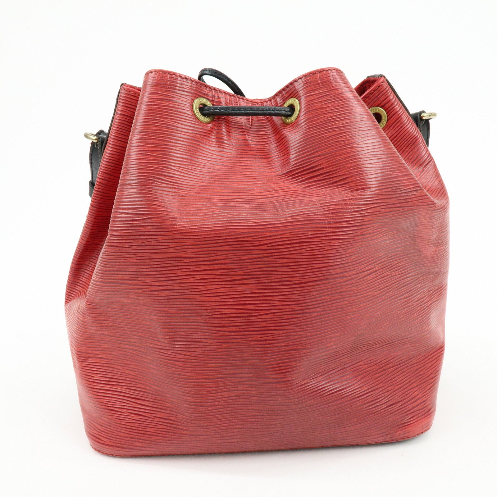 Louis Vuitton Epi Petit Noe Shoulder Bag Noir Castilian Red M44172