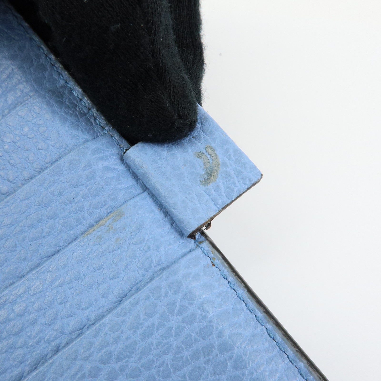 GUCCI Interlocking G Leather Flap Bi-fold Long Wallet Light Blue 449279