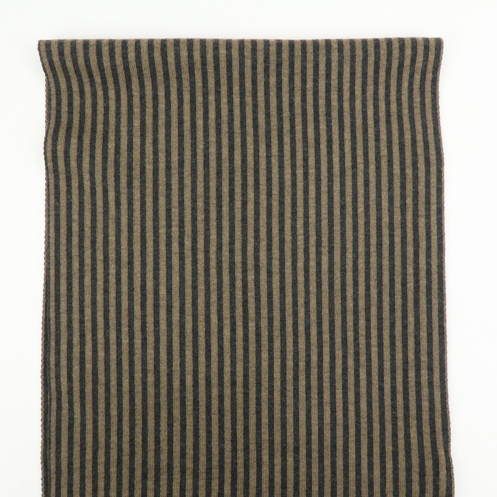 FENDI Zucca Pequin Wool 100% Knitted Shawl Scarf Brown