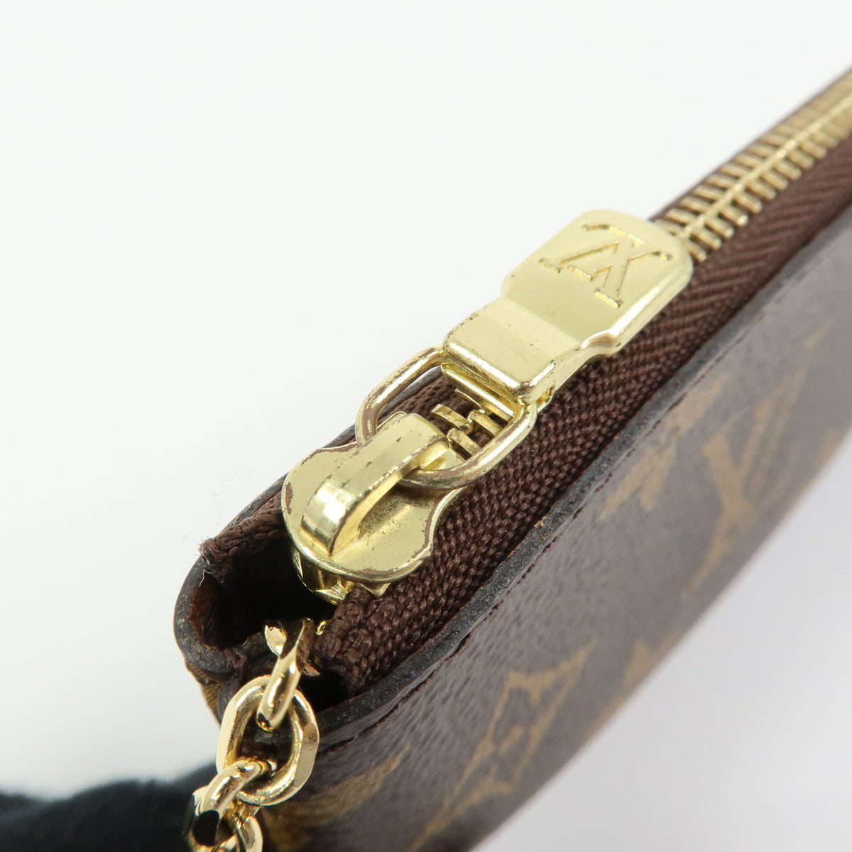 Louis Vuitton Monogram Pochette Cles Coin Case Key Case Brown M62650