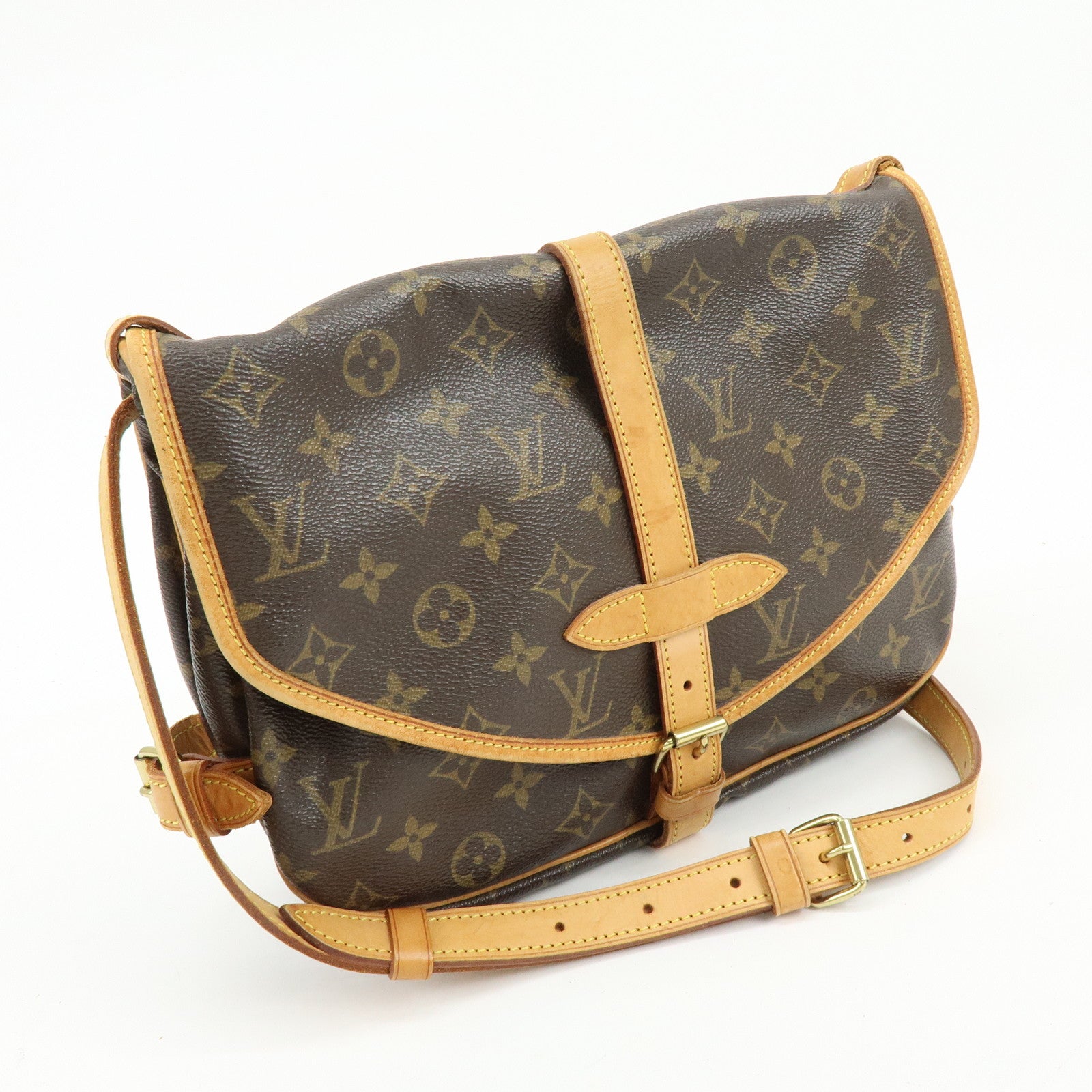 Louis Vuitton Monogram Saumur 30 Canvas Shoulder Bag Brown M42256