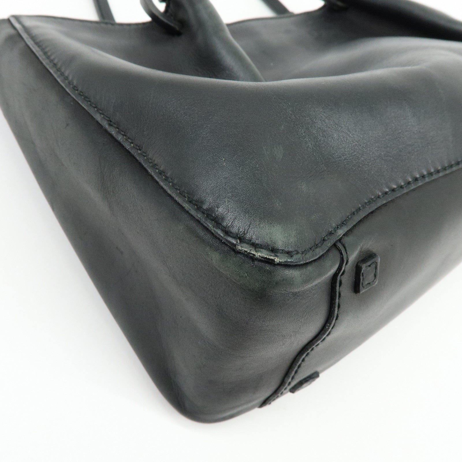 GUCCI Leather Tote Bag Shoulder Bag Hand Bag Black 94898