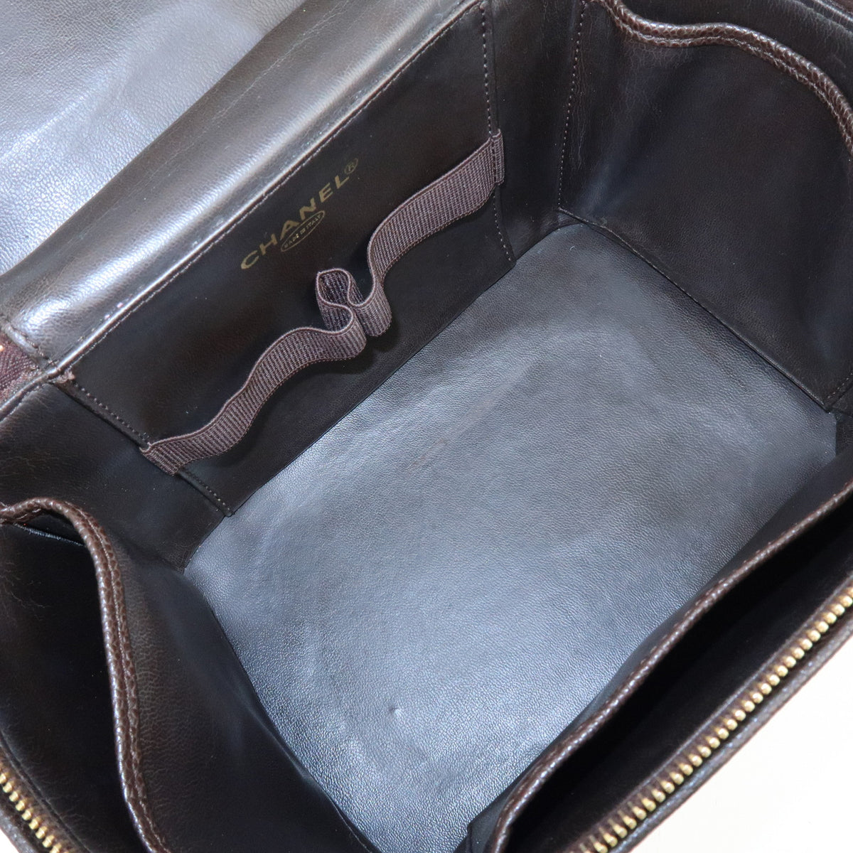 CHANEL COCO Mark Caviarskin 2WAY Bag Cosmetic Bag Black A07061