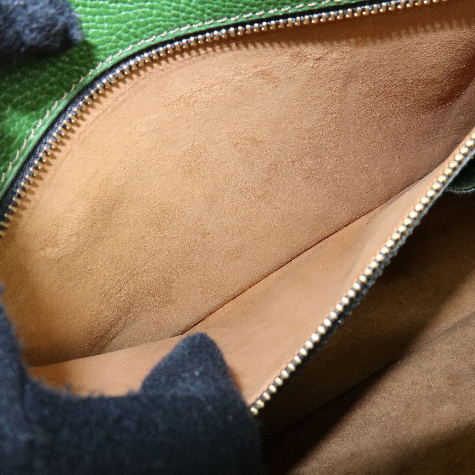 DELVAUX Louise Leather Shoulder Bag Hand Bag Green