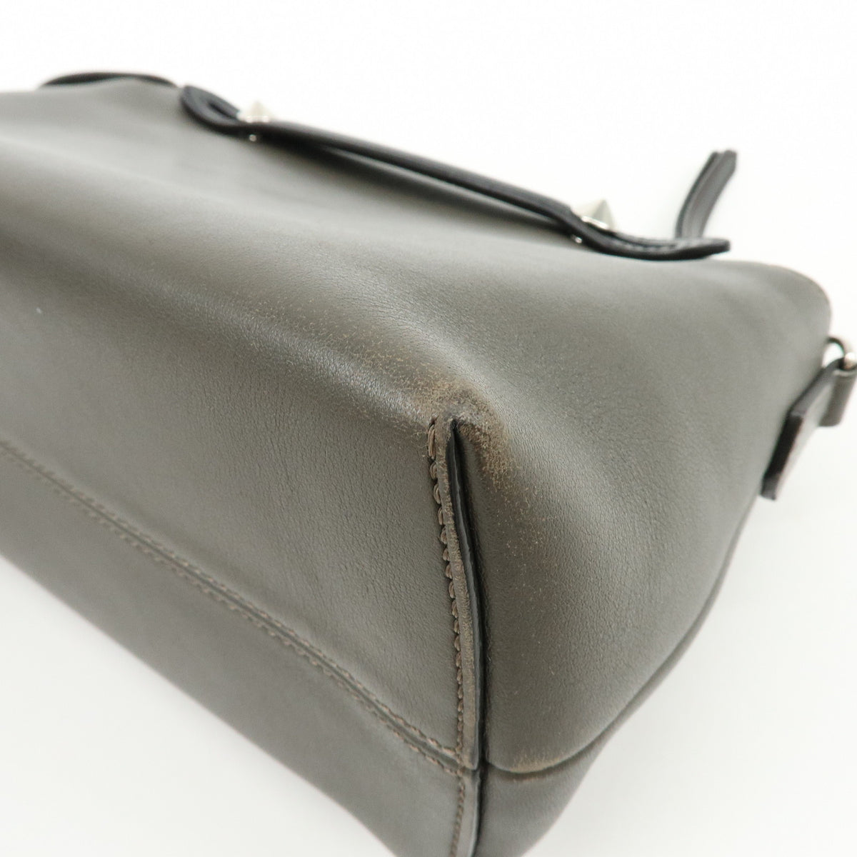 FENDI By The Way Medium Leather 2Way Bag Hand Bag Dark Gray 8BL124