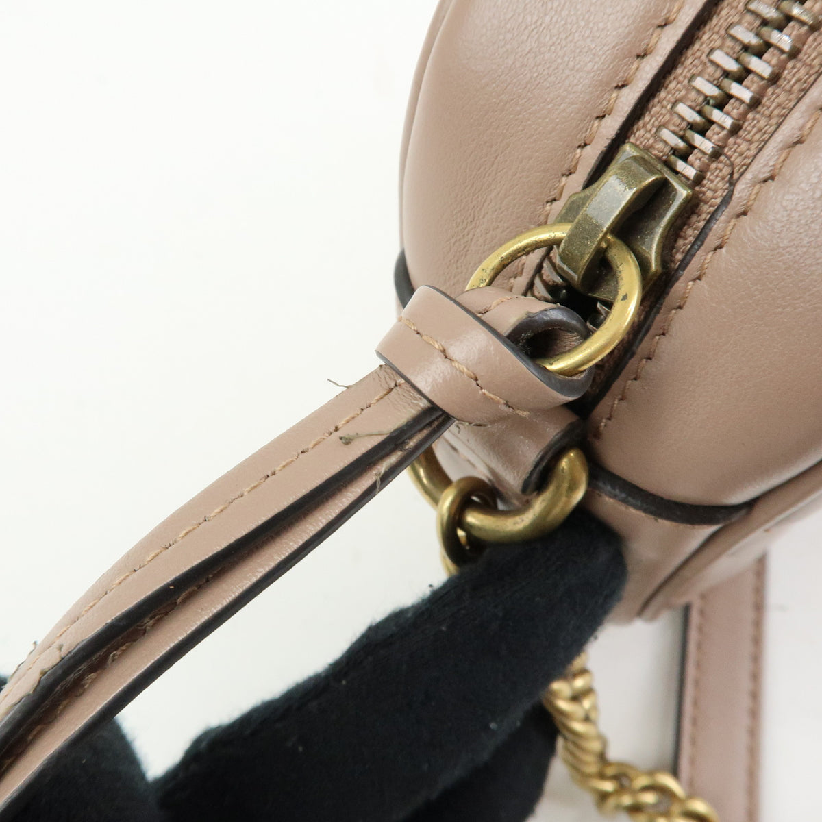 GUCCI GG Marmont Double G Leather Chain Shoulder Bag Pink 448065