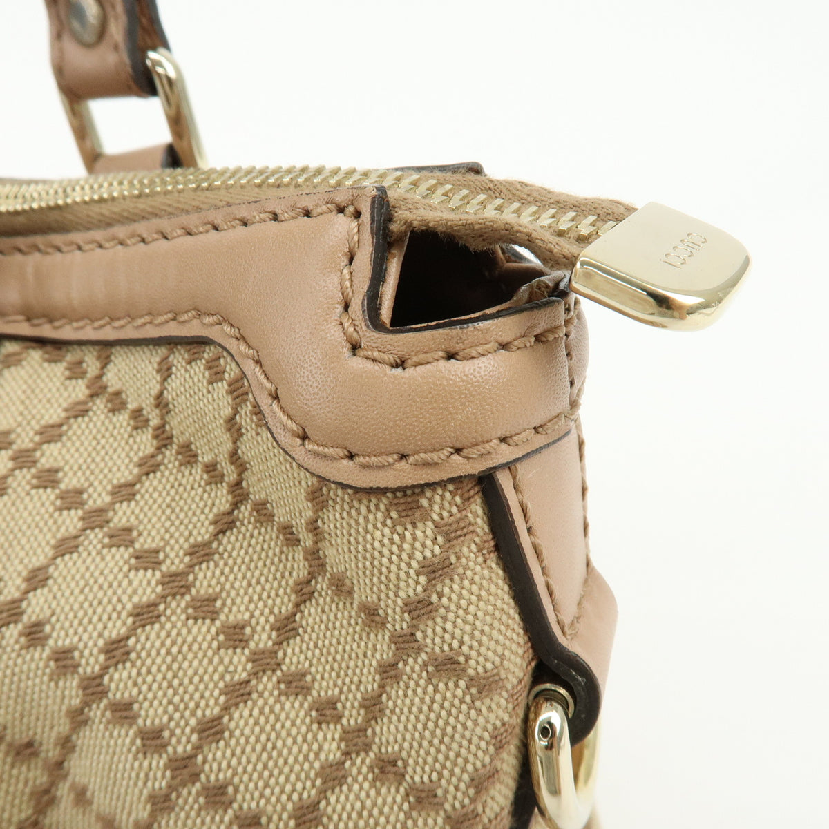 GUCCI Sukey Diamante Interlocking G GG Canvas Leather 2Way Bag 247902