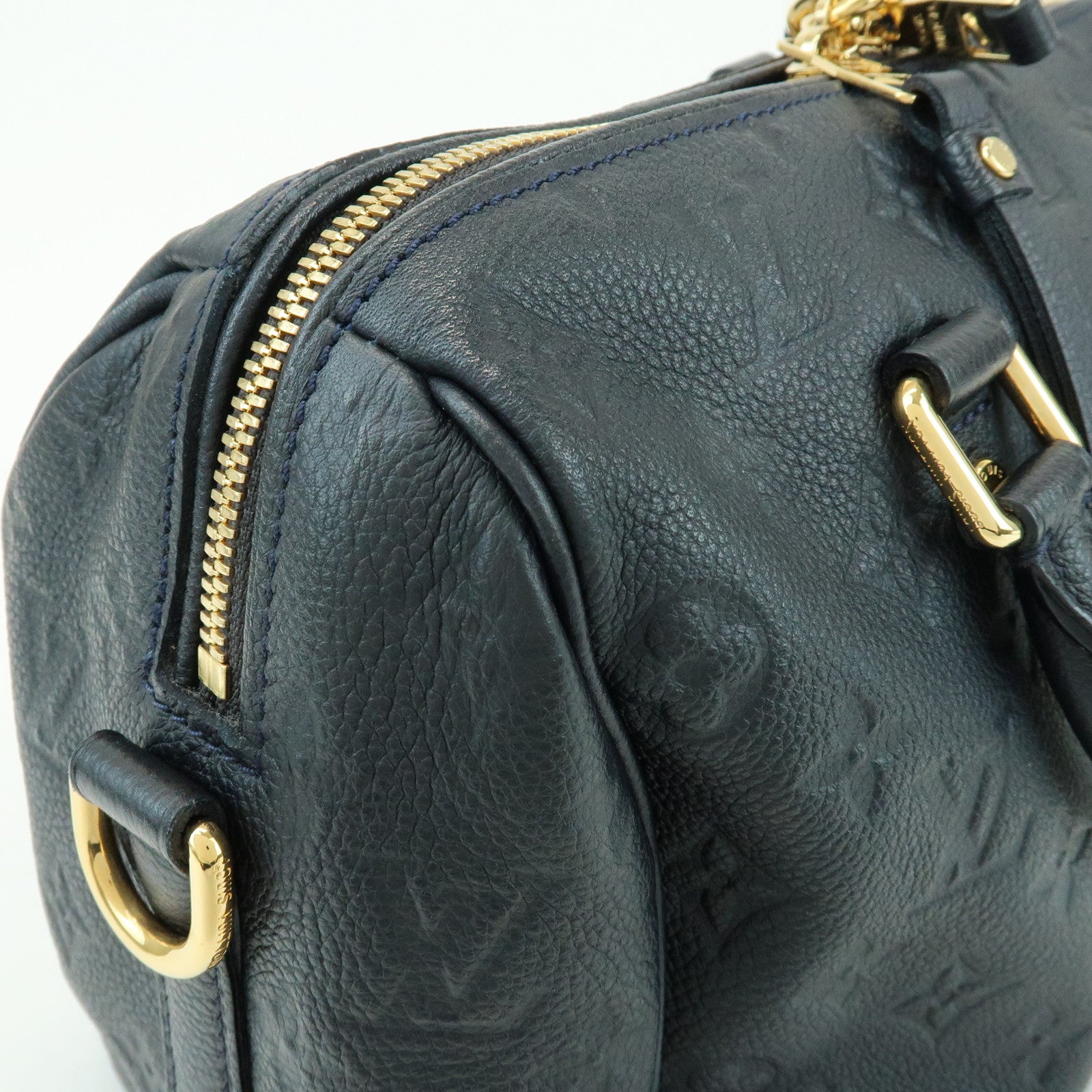 Louis Vuitton Monogram Empreinte Speedy Bandouliere 25 Navy M40762