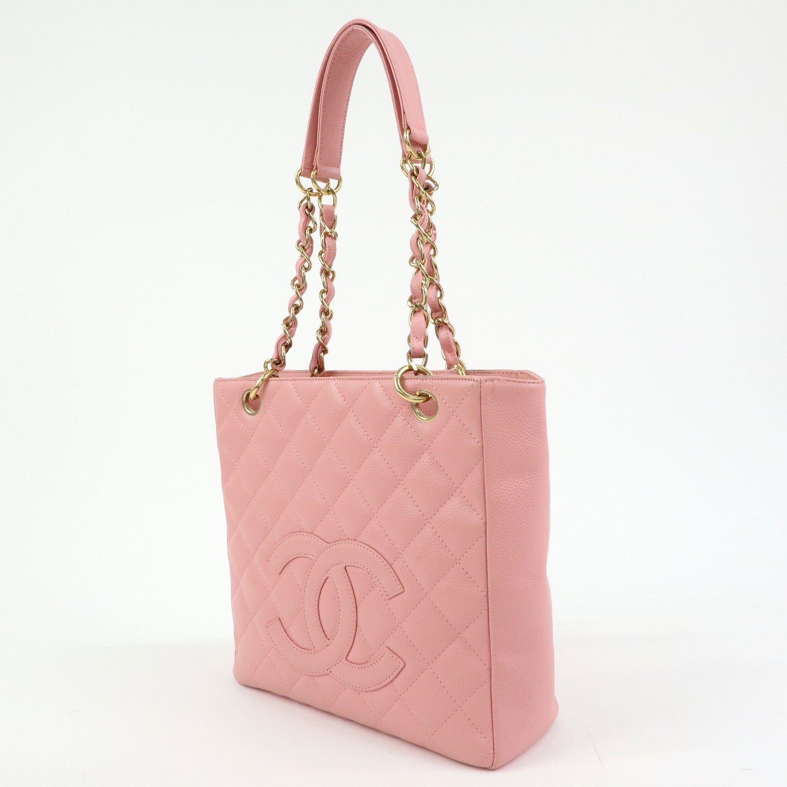 CHANEL COCO Mark Caviarskin PST Chain Tote Bag Shoulder Bag Pink