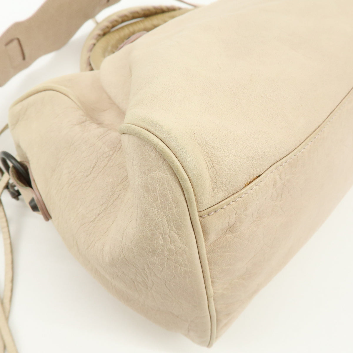 BALENCIAGA The Twiggy Leather 2Way Hand Bag White Light Purple 128523