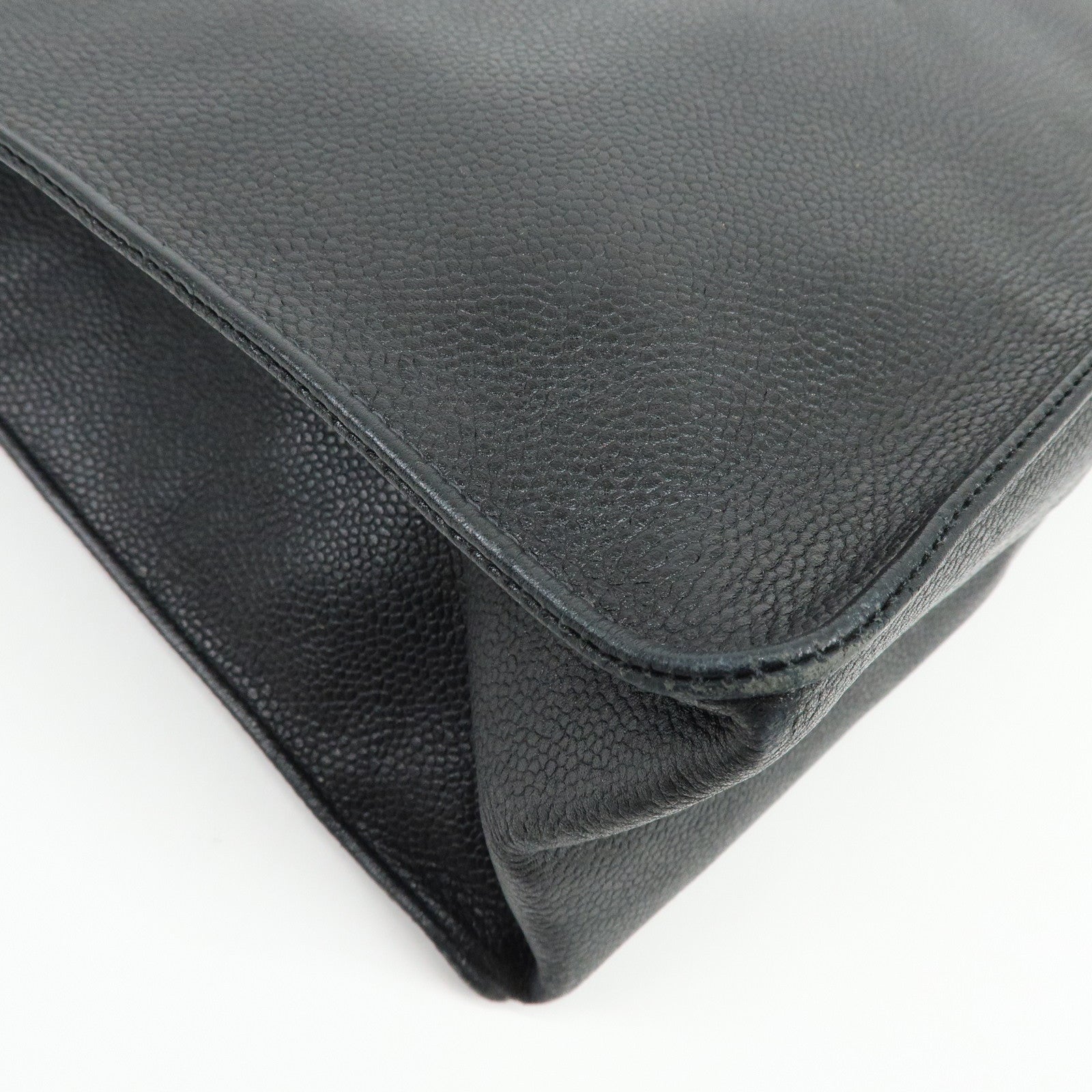 CHANEL COCO Mark Caviarskin Tote Bag Shoulder Bag Black