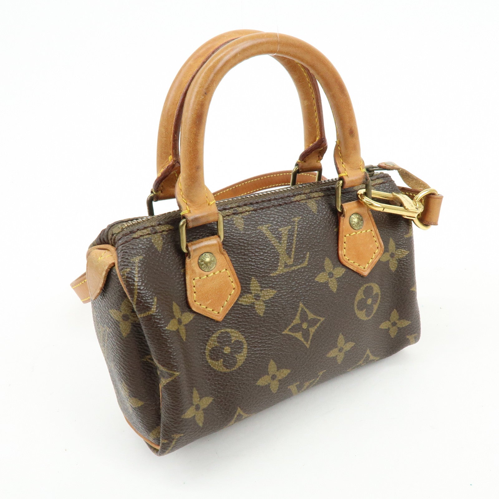 Louis Vuitton Monogram Mini Speedy Hand Bag and Strap Brown M41534 Lot