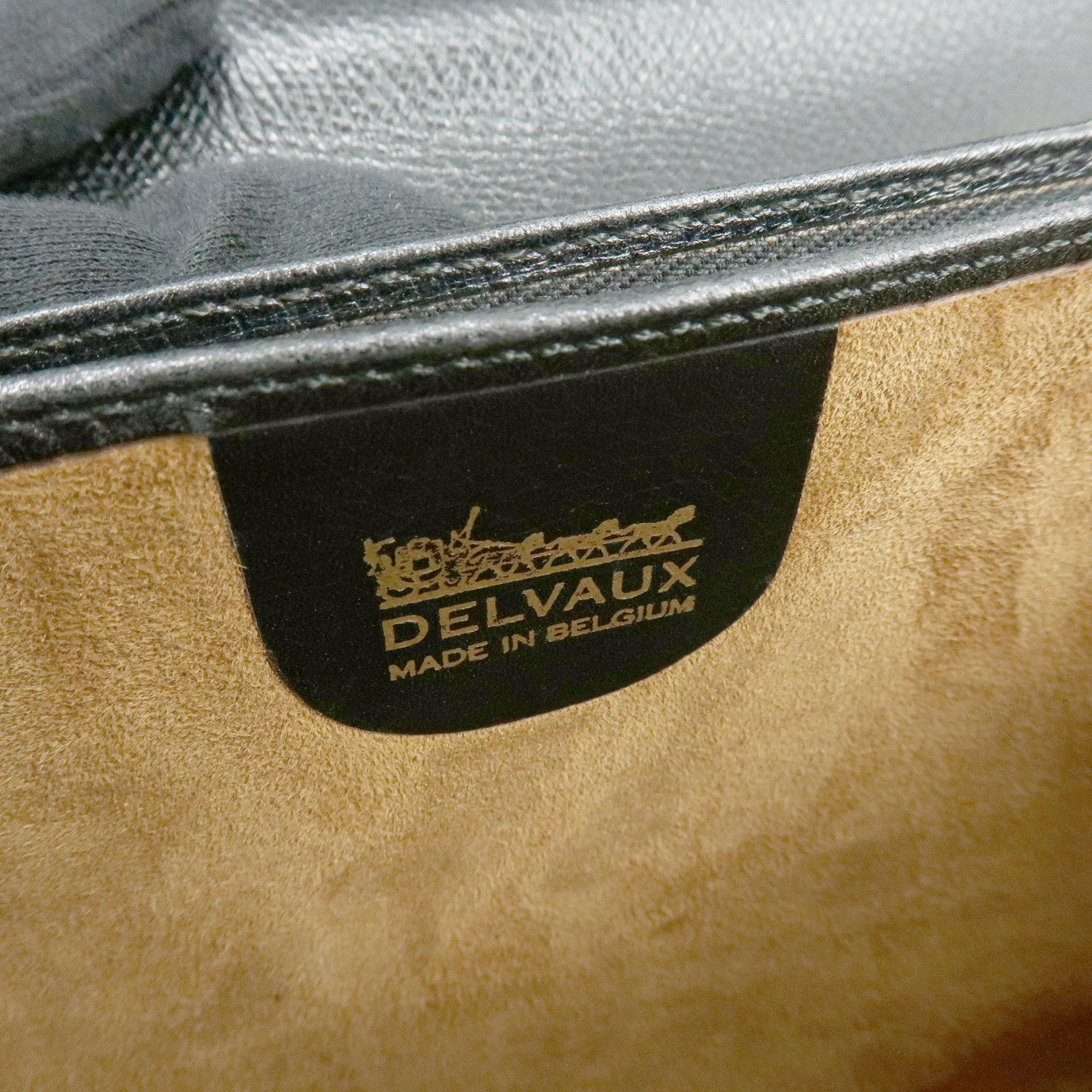 DELVAUX Leather Shoulder Bag Hand Bag Black