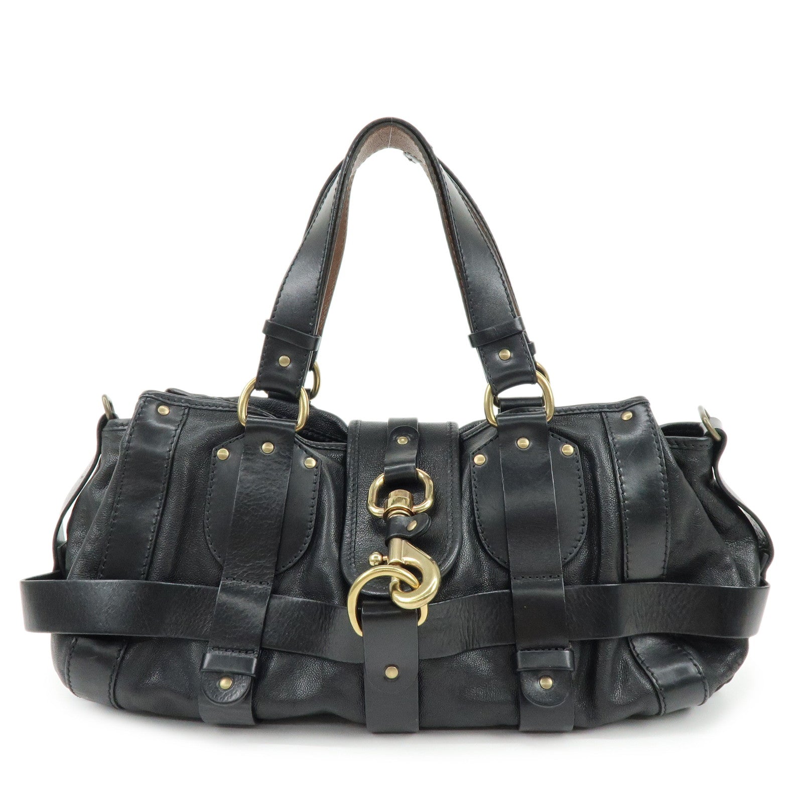 Chloe Kerala Leather Shoulder Bag Hand Bag Satchel Bag Black