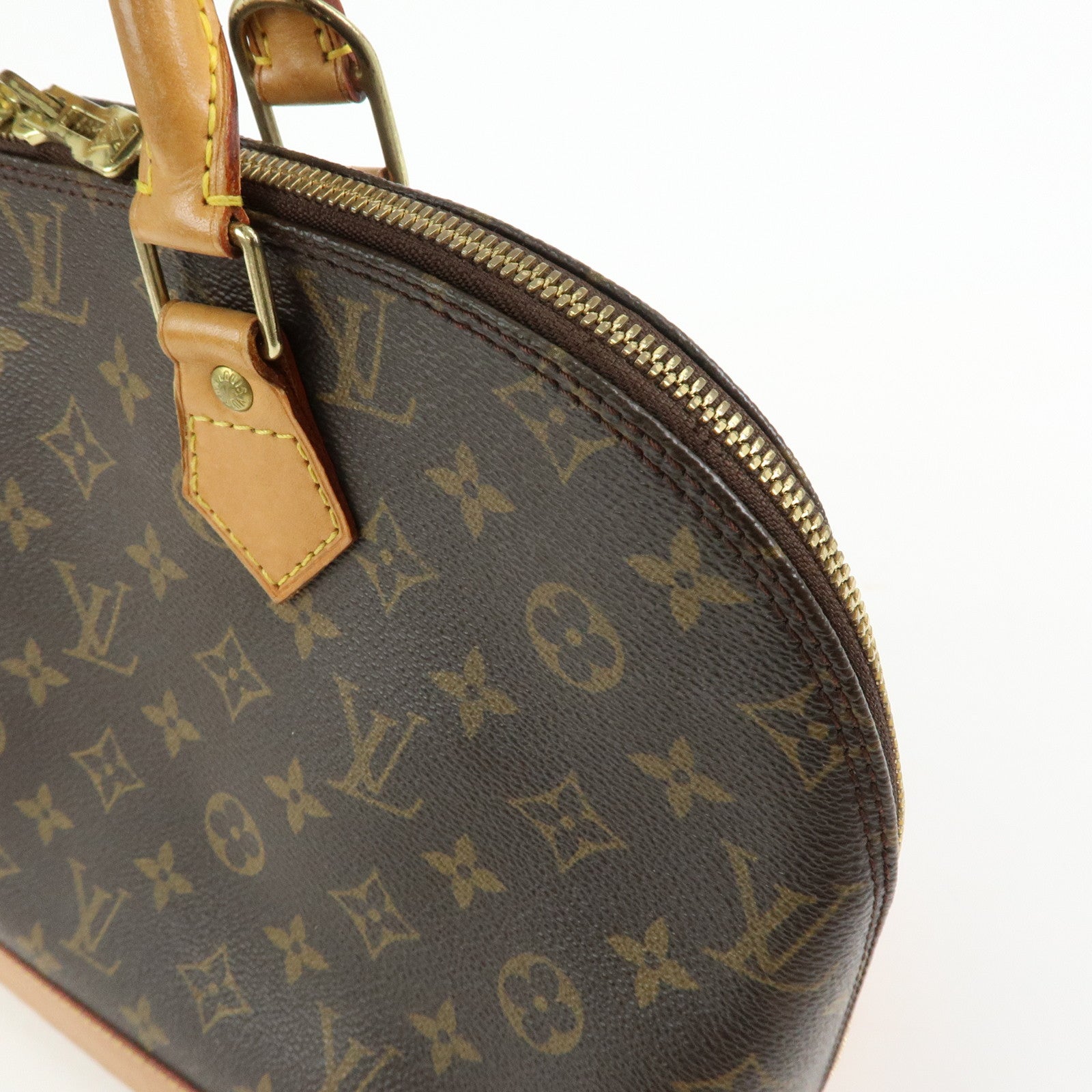 Louis Vuitton Monogram Alma PM Canvas Leather Hand Bag Brown M51130