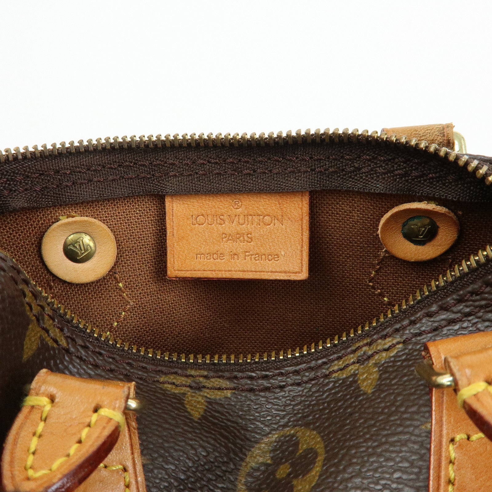 Louis Vuitton Monogram Mini Speedy Canvas Hand Bag & Strap M41534