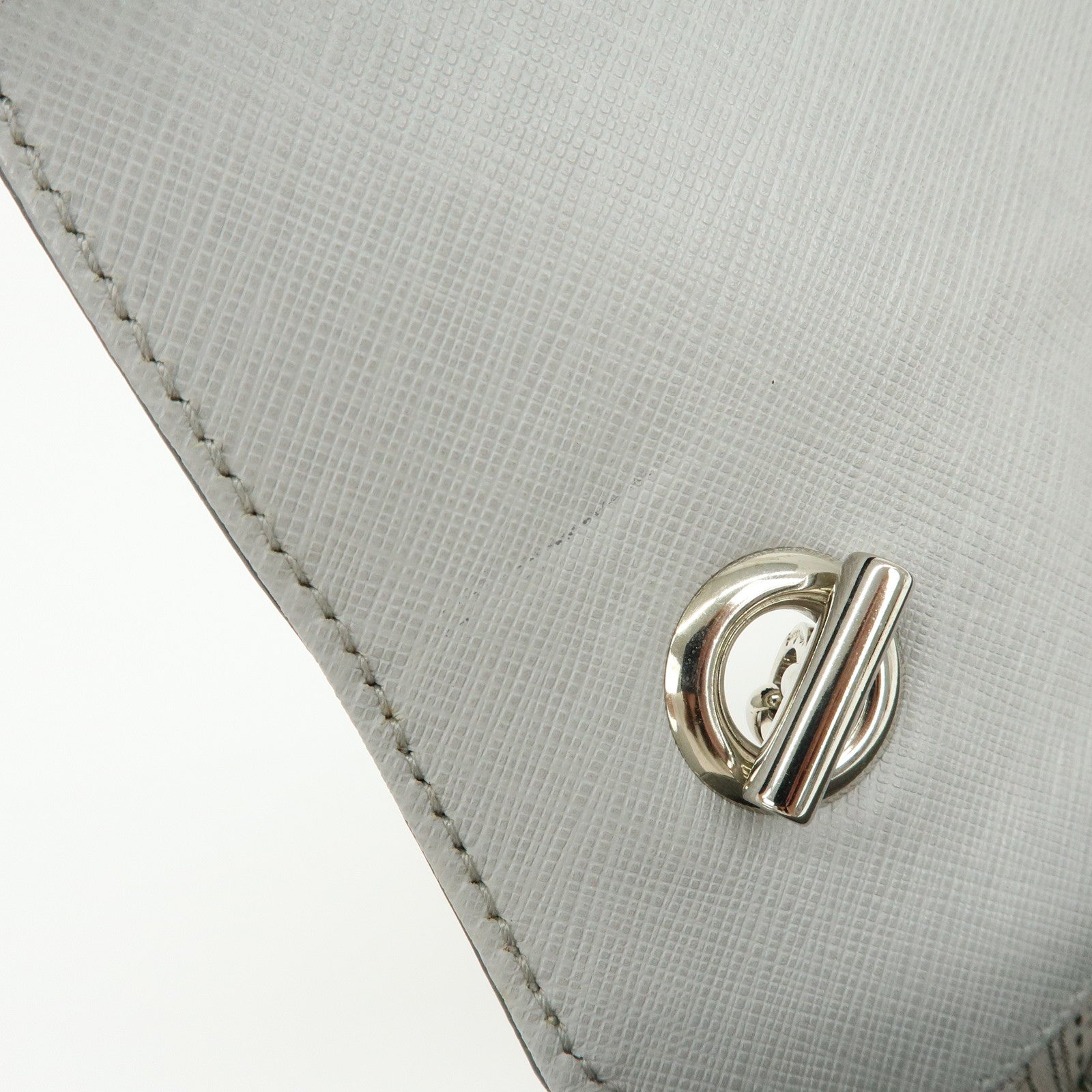 Ferragamo Gancini Leather Shoulder Bag Hand Bag Gray