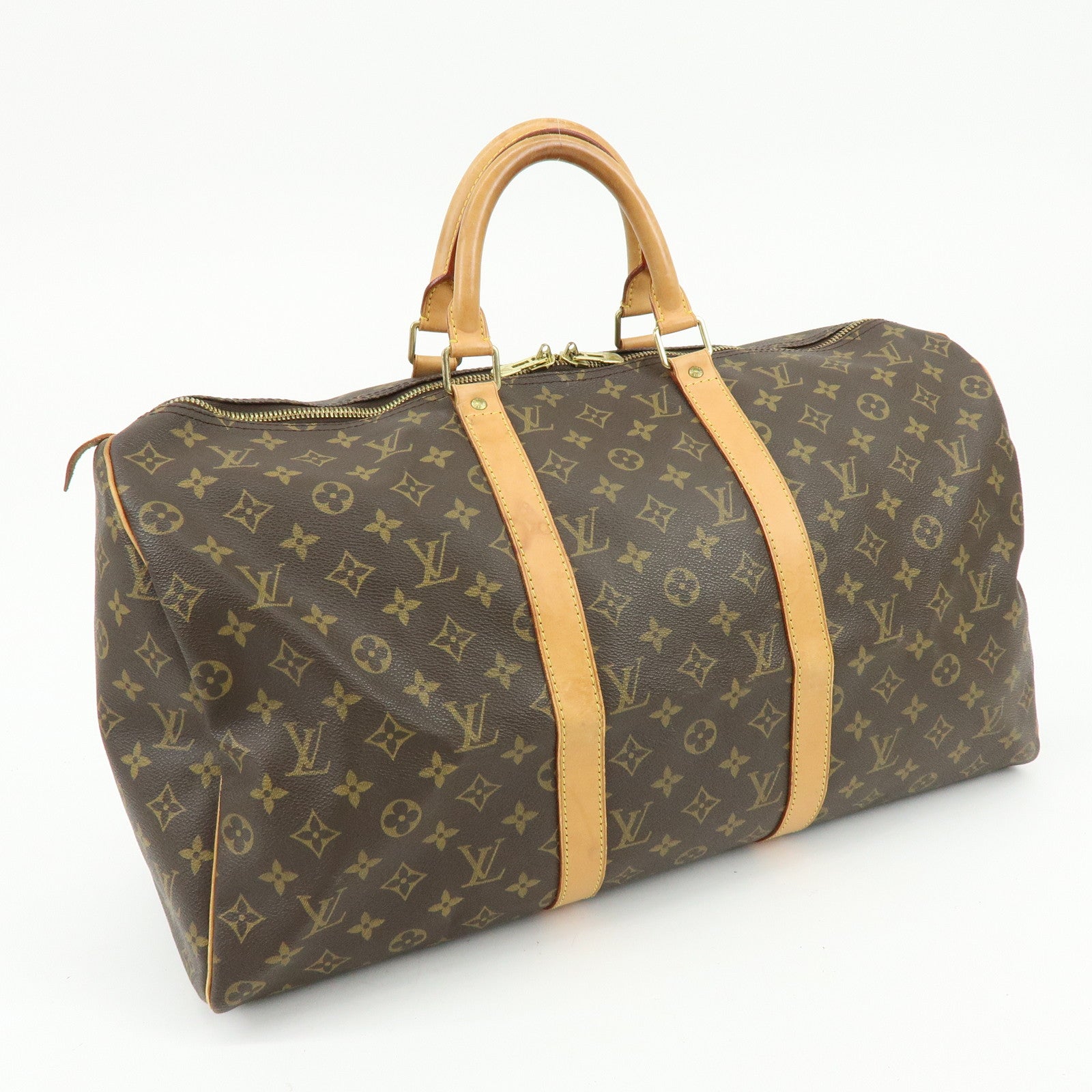 Louis Vuitton Monogram Keep All 50 Boston Bag Brown M41426