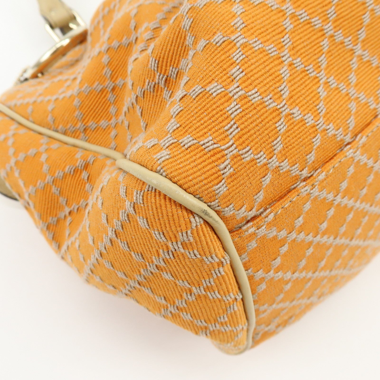 GUCCI Sukey Interlocking G Diamante Canvas Leather Hand Bag 211944