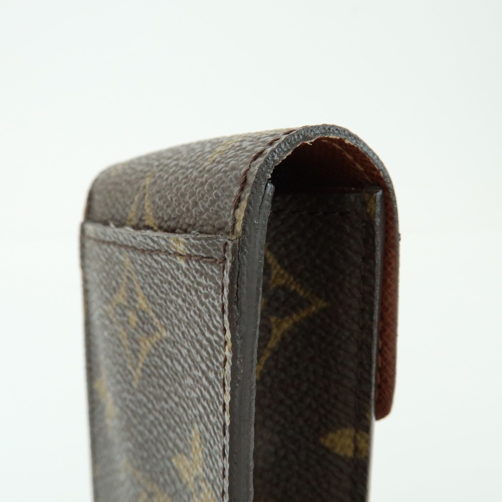 Louis Vuitton Monogram Canvas Porte Cles Badge Key Case Brown