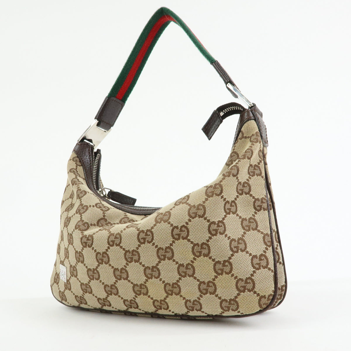 GUCCI Sherry GG Canvas Leather Shoulder Bag Hand Bag Brown 145812
